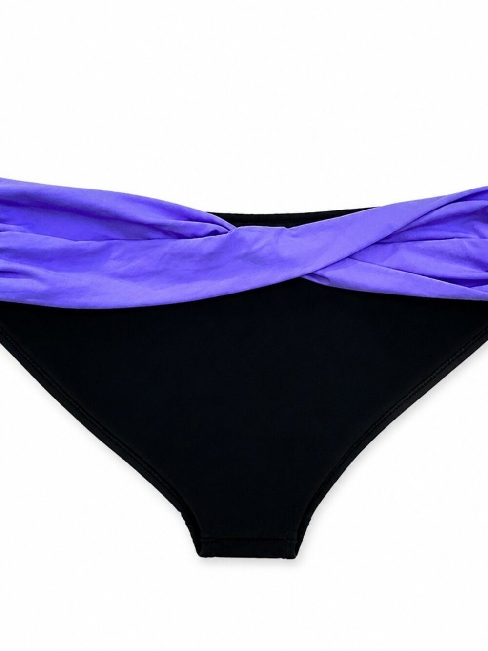 Anne Cole Signature Black & Purple Bikini Bottoms Size Large NWOT